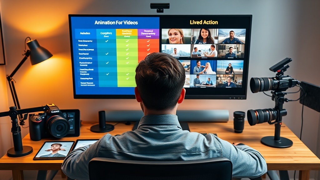טבלה קצרה: אנימציה מול צילום – מה מתאים לך?